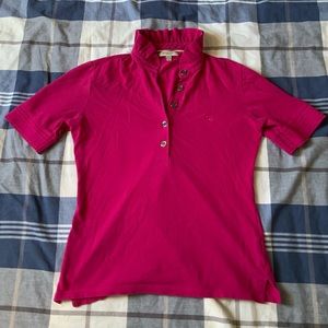 Burberry London Pink Polo Shirt with Ruffles